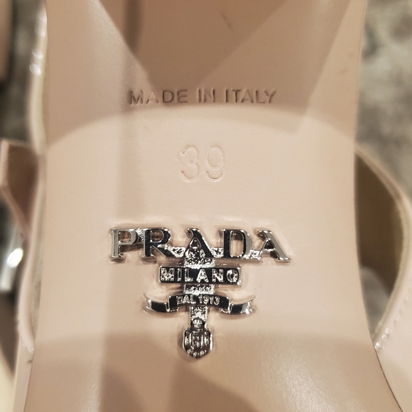 Prada Cipria Nude Patent Leather Mary Jane Slingback Pumps 39 - Picture 12 of 12